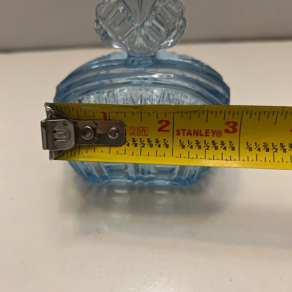 Czechoslovakian Trinket/Jewelry Dish Blue Glass stamped Irice